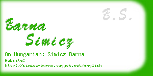 barna simicz business card